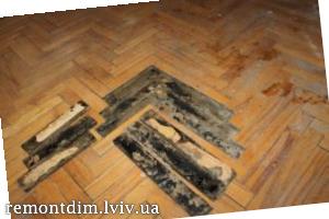 Демонтаж підлоги з паркетної дошки