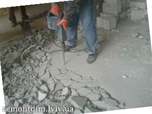 Демонтаж цементної стяжки Львів :: Ціни