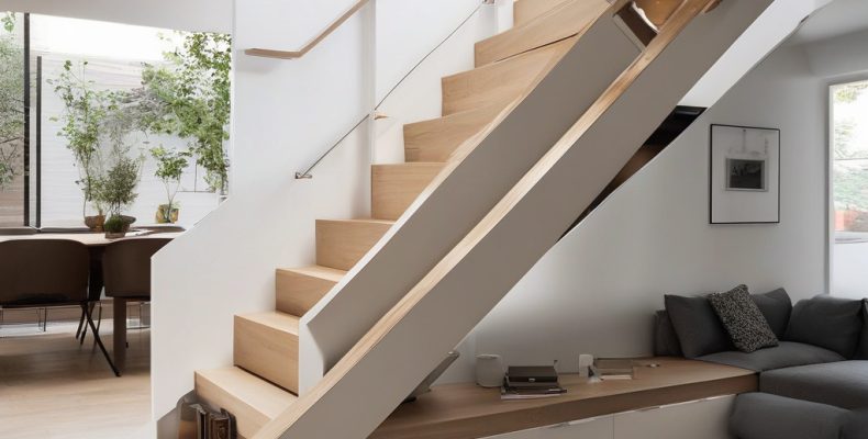 Обустройство шкафа под лестницей