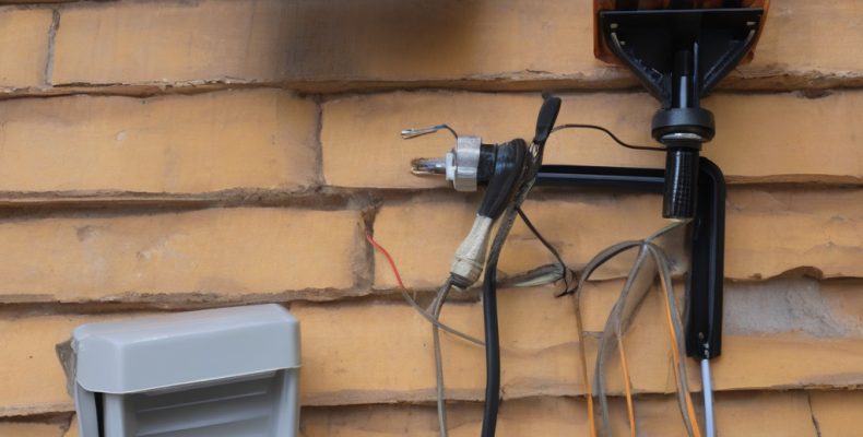 Монтаж фасадних прожекторів